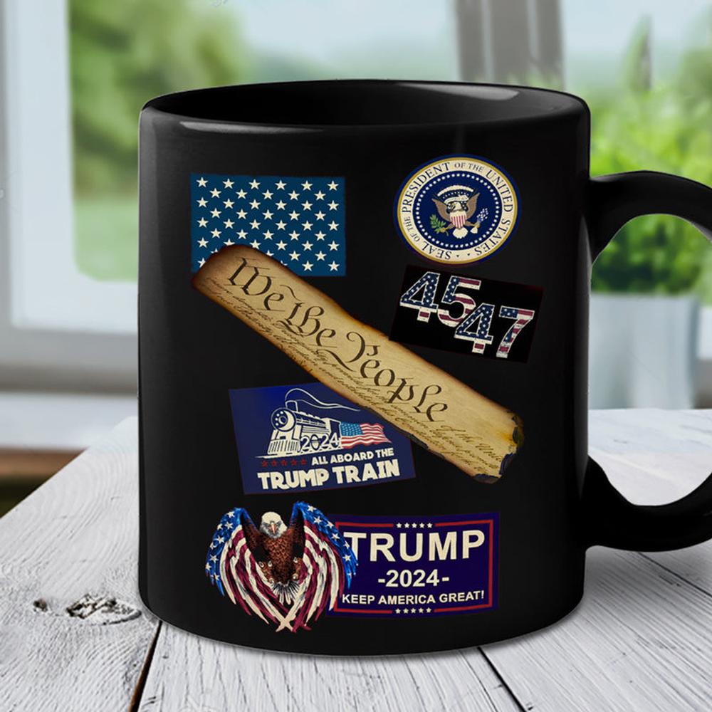 MAGA 2024, We The People Stand With Trump - Trump Election Black Mug