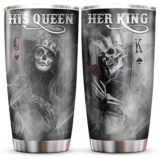 Personalized Couple Tumbler His Queen Her King