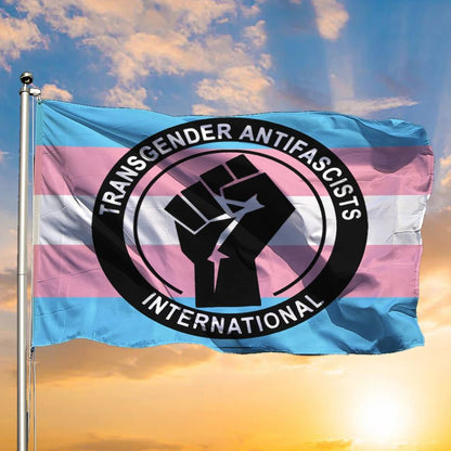 Trans Flag Transgender Anti Fascist International Power Fist Anti Homophobic Pride Merch