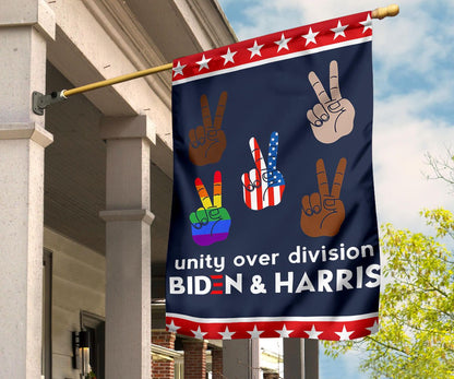 Unity Over Division Biden And Harris Flag For President 2024 Election Flag Unique Yard Ornaments