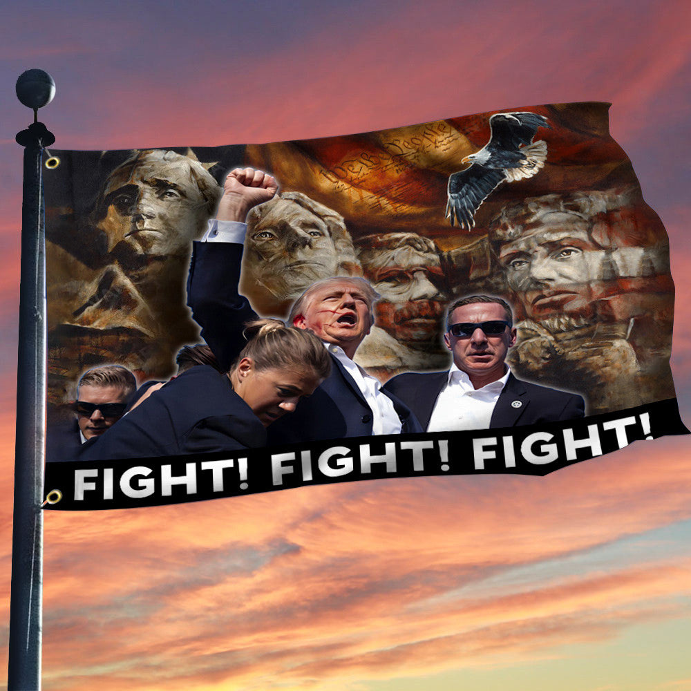 Trump 2024 Fight Fight Fight Flag Donald Trump shooter Shooting Rally Flag Trump Trend Flag