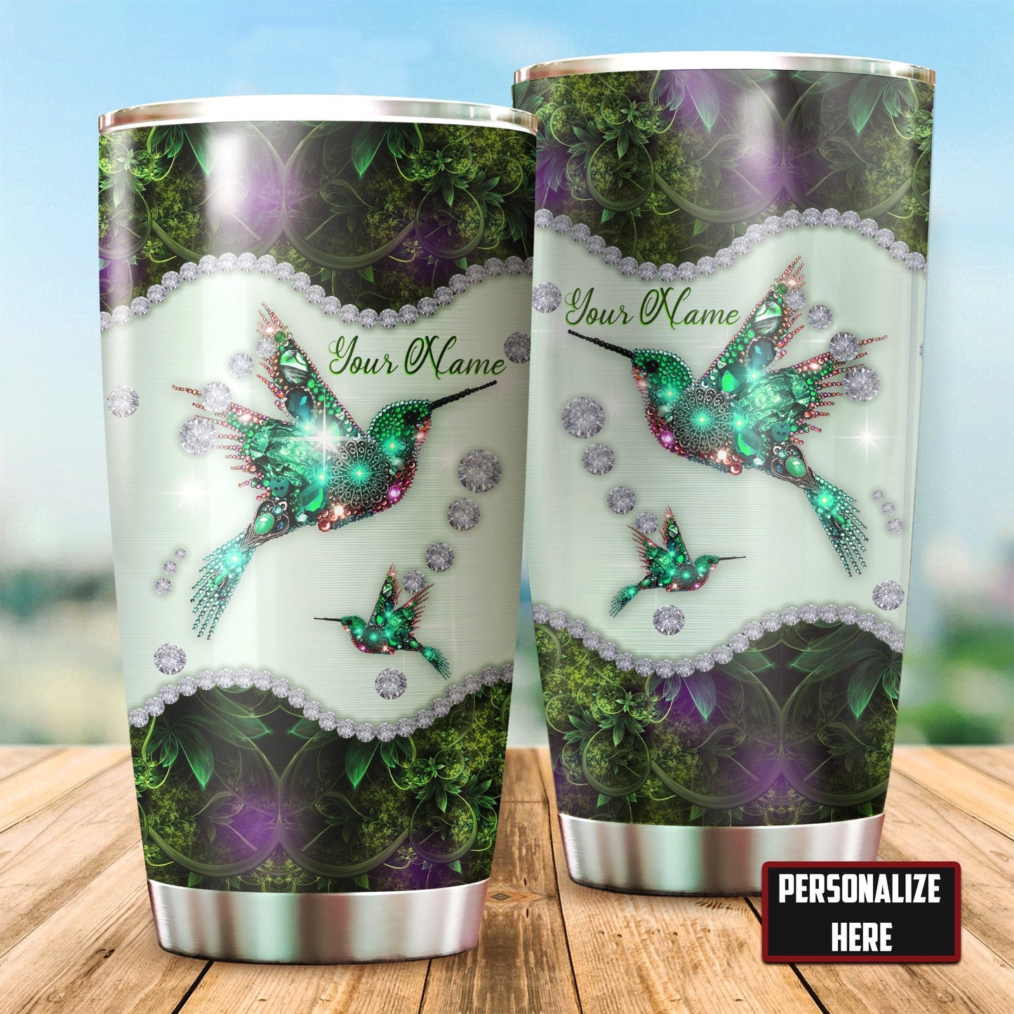 Custom Name Hummingbird Tumbler