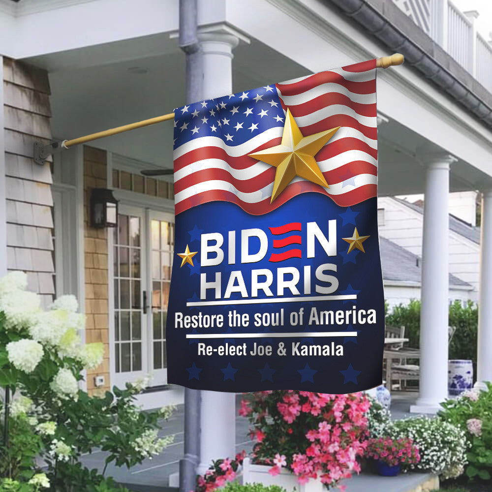 Biden Harris 2024 Flag Restore The Soul Of America Re-Elect Joe Kamala For U.S President