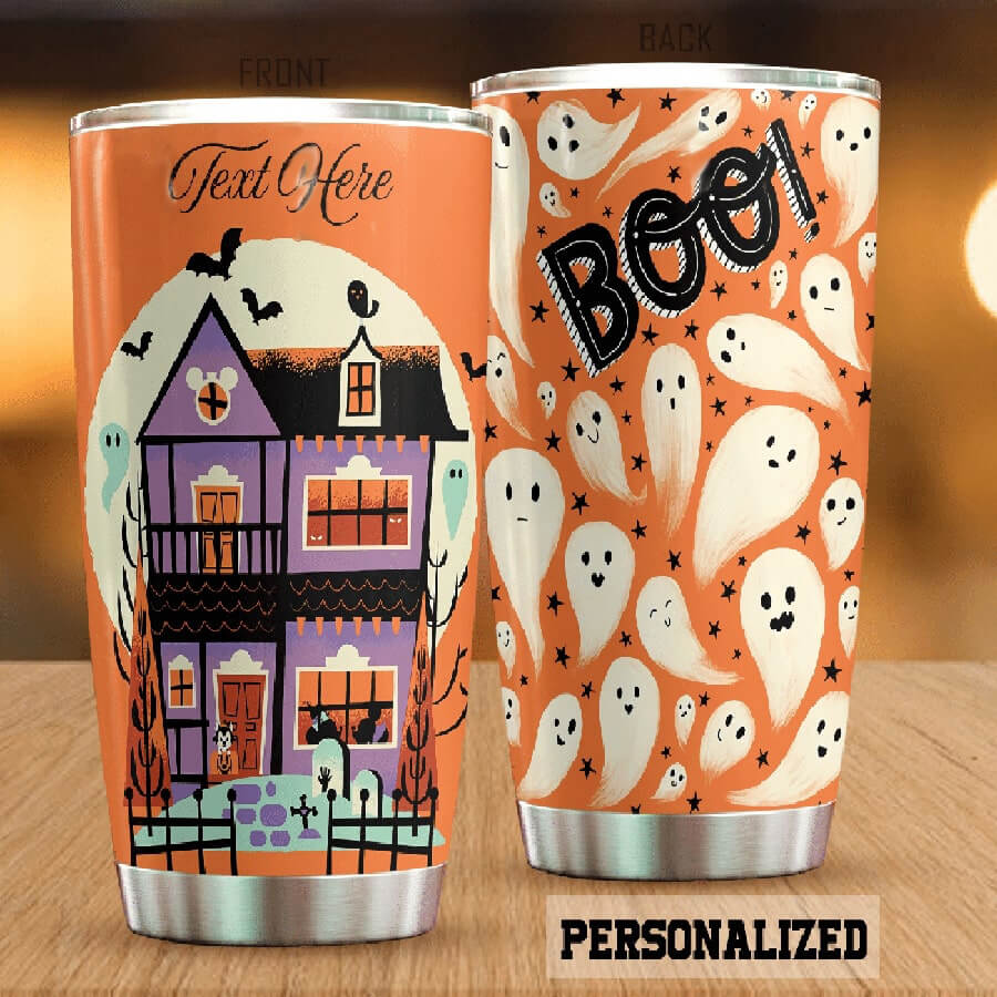 Personalized 20 oz Halloween Tumbler Boo