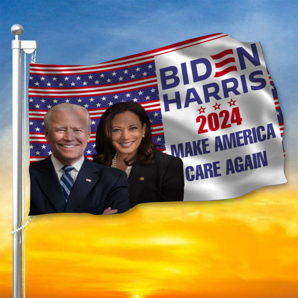 Biden Harris 2024 Make America Care Again Flag Biden Harris Campaign Merch President Election