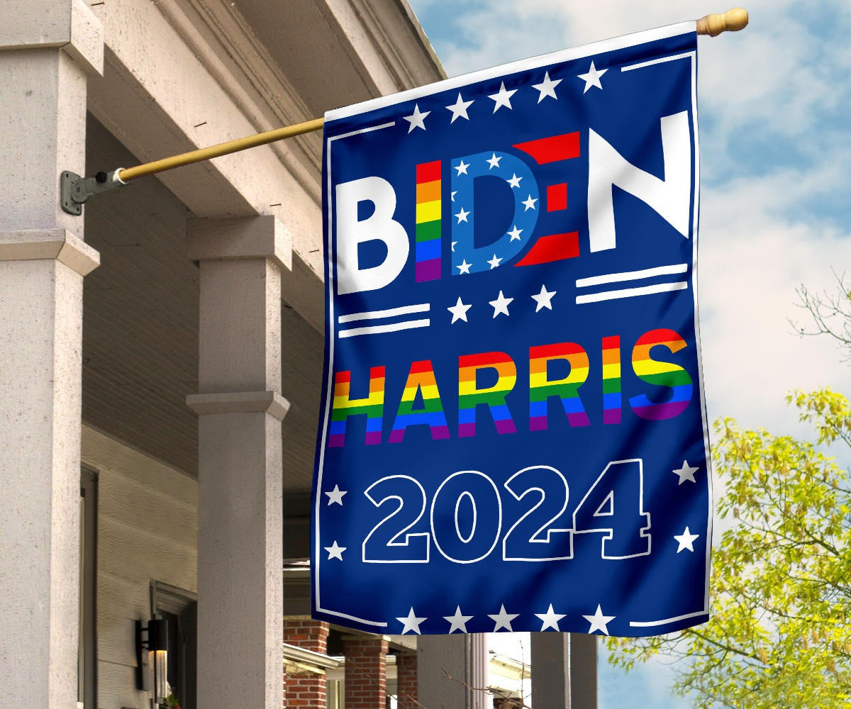 Biden Harris 2024 Gay Pride Flag LGBT Support Biden Harris 2024 Political Merchandise