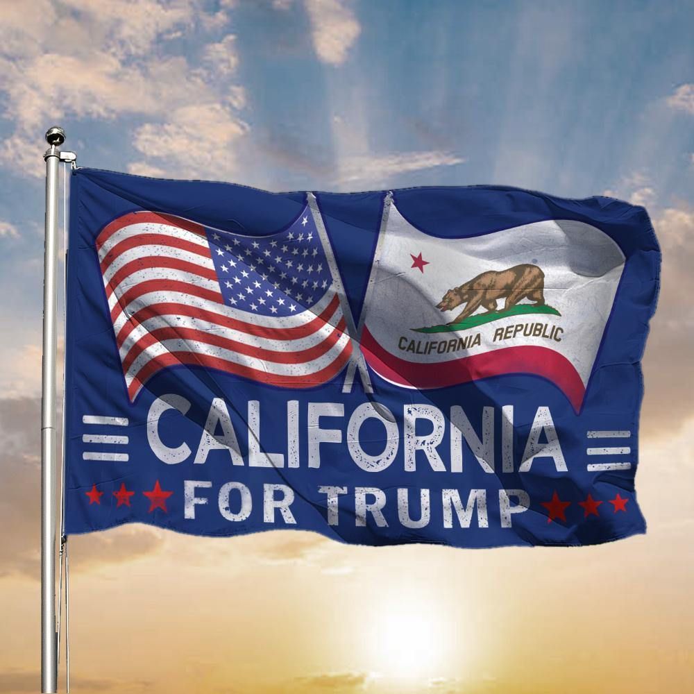 American And California For Trump Flags Support For President