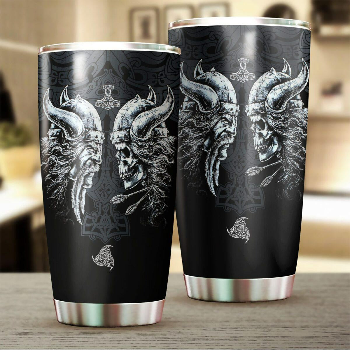 Viking Man Skull Tumbler