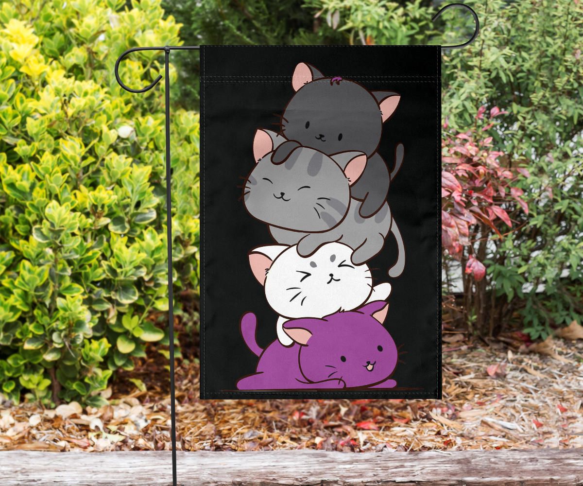 Asexual Flag Cute Cats Home Decor LGBT Merch Ace Flag For Asexual People