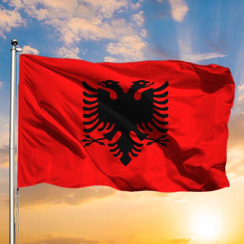 Albanian Flag National Flag Day Of Albanian Banner Hanging Indoor Outdoor