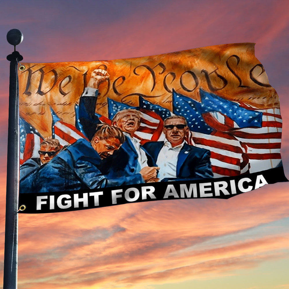 Vote Trump Flag Fight For America Rally Shooting Flag Donald Trump Shooter Assassination Rally Banner