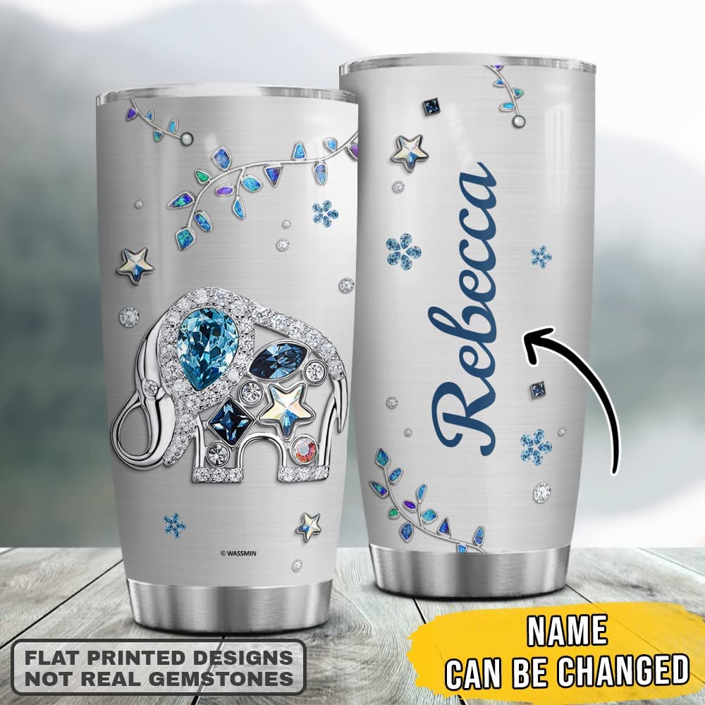 Personalized 20oz Elephant Tumbler Charming Elephant Design