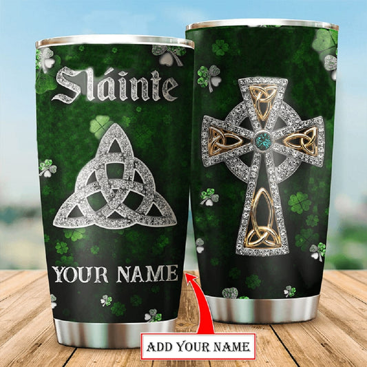 Personalized 20 oz Irish Tumbler Irish Cross Saint