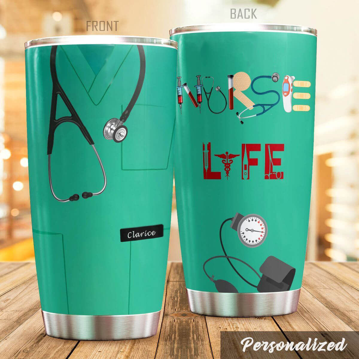 Personalized 20 oz Nurse Tumbler Nurse Life