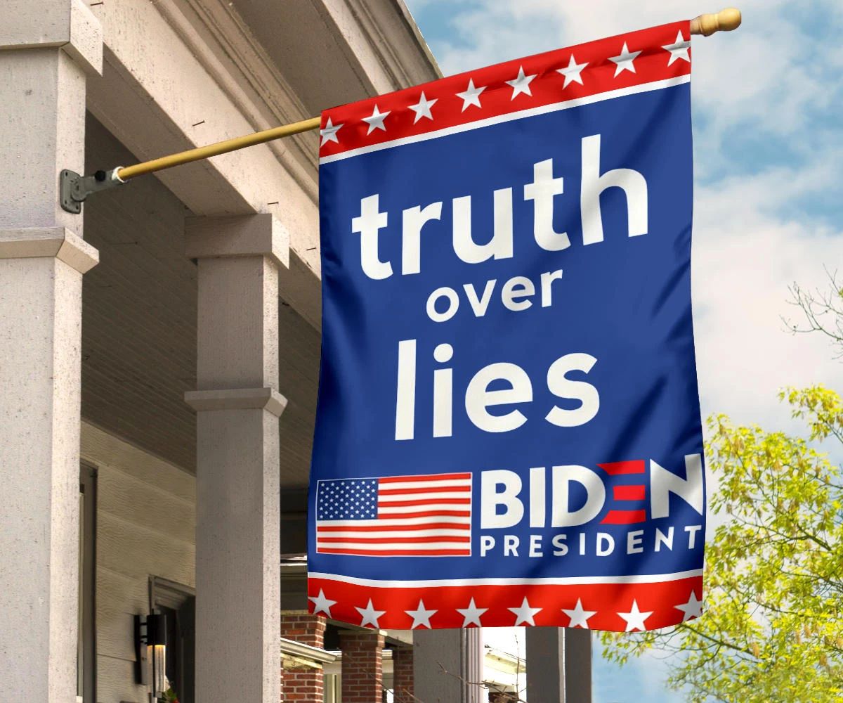 Truth Over Lies Biden President American Flag Biden Harris 2024 Political Campaign Merchandise