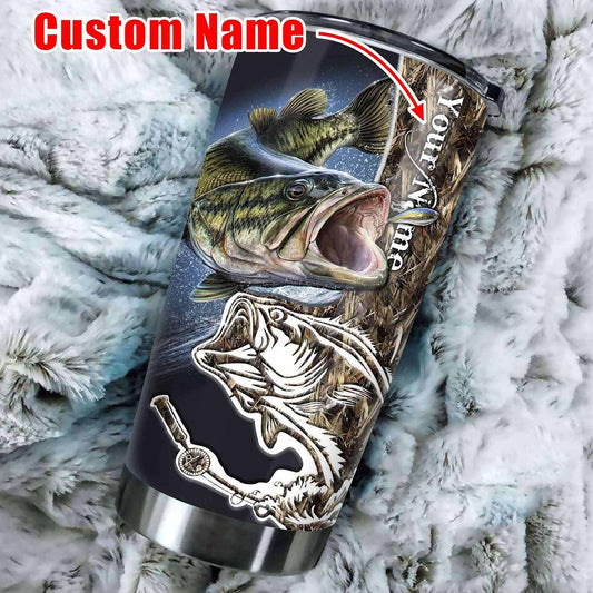 Personalized 20oz Bass Fish Tumbler