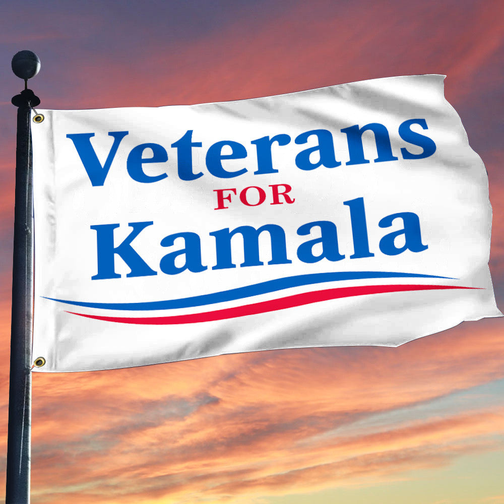 Veterans For Kamala Flag Kamala For U.S. President Blue Wave Flag Gifts For Veterans