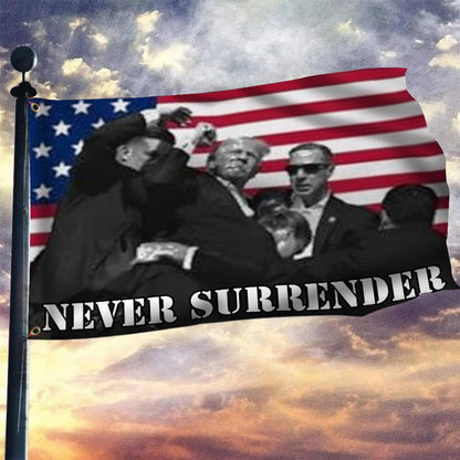 Trump Shooting Never Surrender Flag Donald Trump Rally Shooter Flag Patriotic Decor