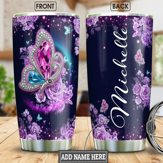 Custom Name Butterfly Tumbler