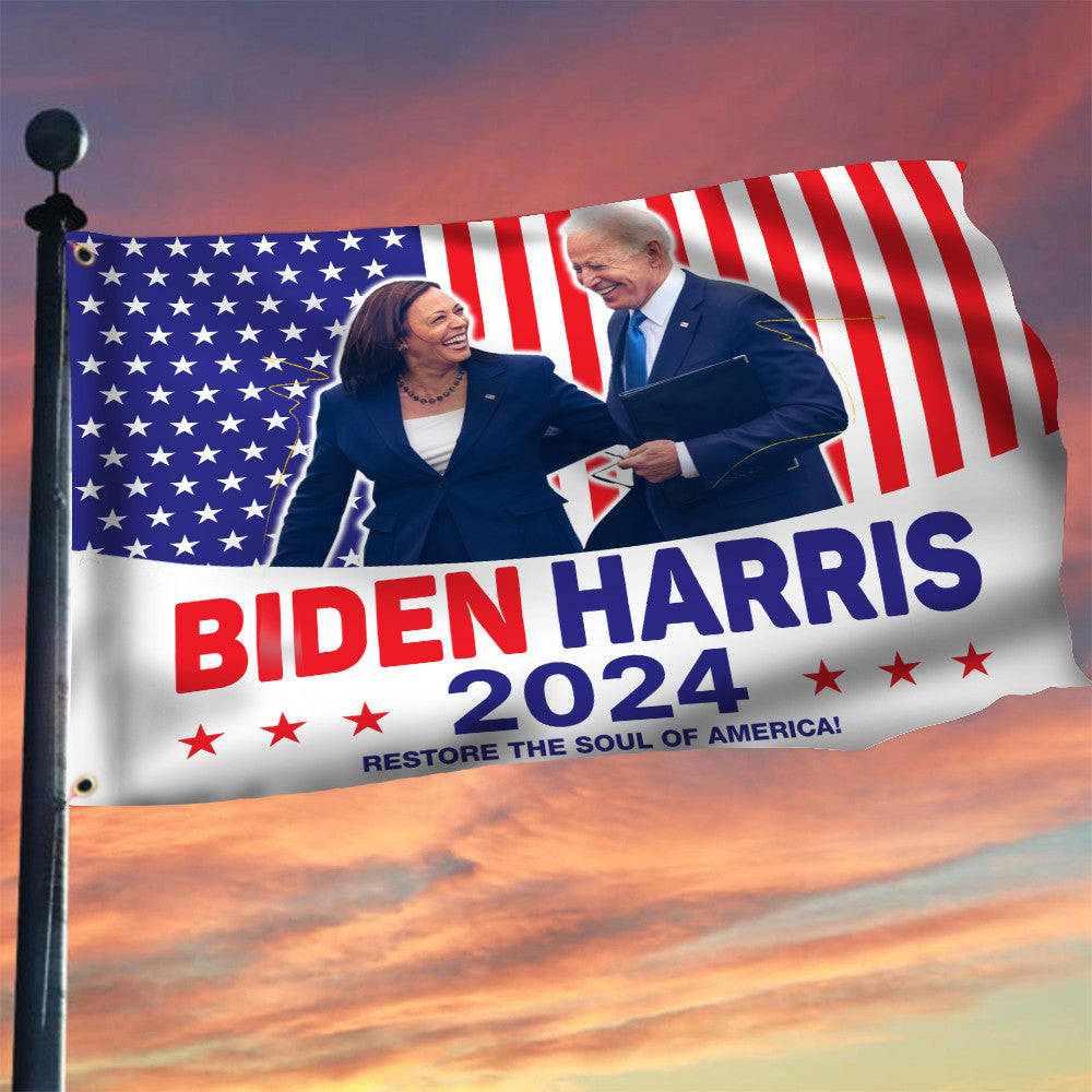 Biden Harris 2024 Flag Restore The Soul Of America Biden Harris Merch 2024 Political