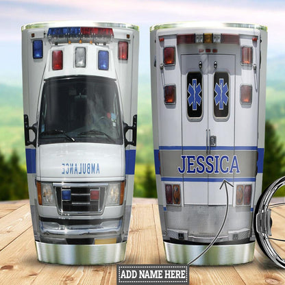 Personalized 20oz Nurse Stainless Steel Tumbler Nurse Emergency Ambulance Car