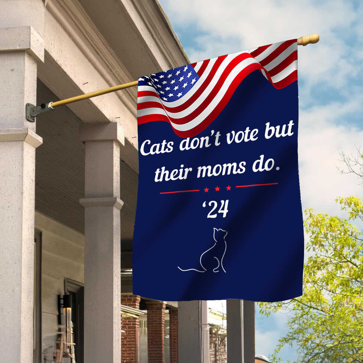 Cats Don't Vote But Their Moms Do 24 Flag Vote For Kamala Harris President Election Flag