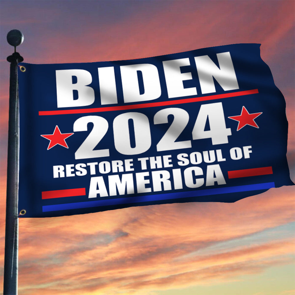 Biden 2024 Flag Support Joe Biden Restore The Soul Of America Election Campaign Merch