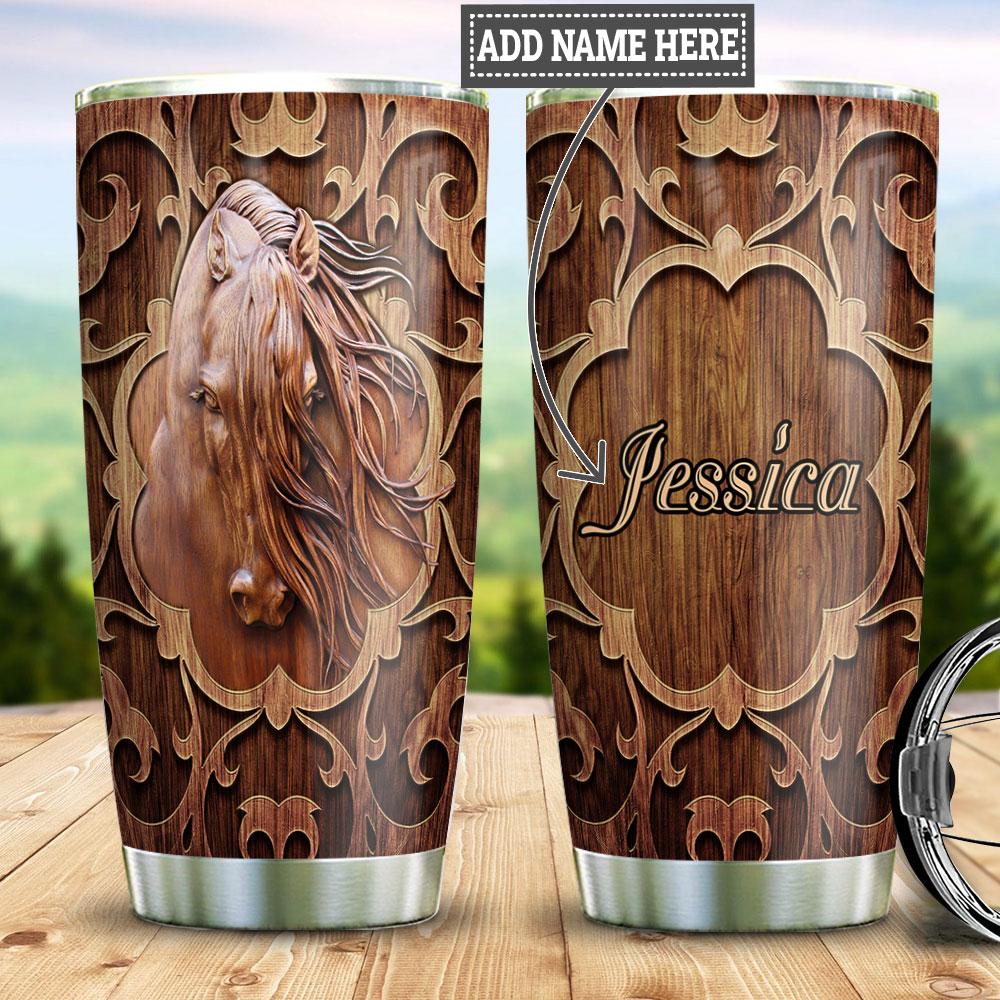 Personalized Horse Wood Tumbler