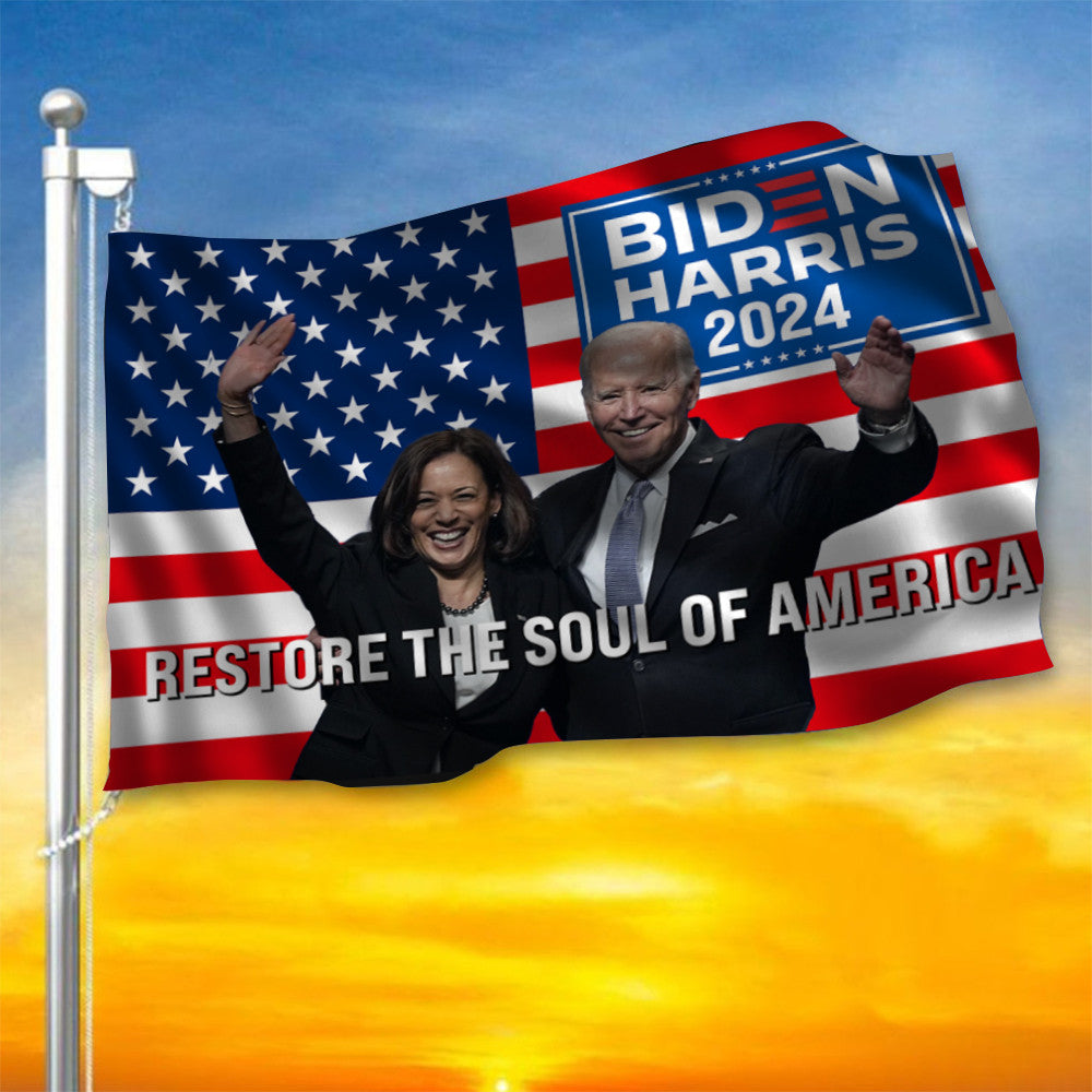 Biden Harris 2024 Flag Restore The Soul Of American Flag Biden Harris 2024 Merchandise