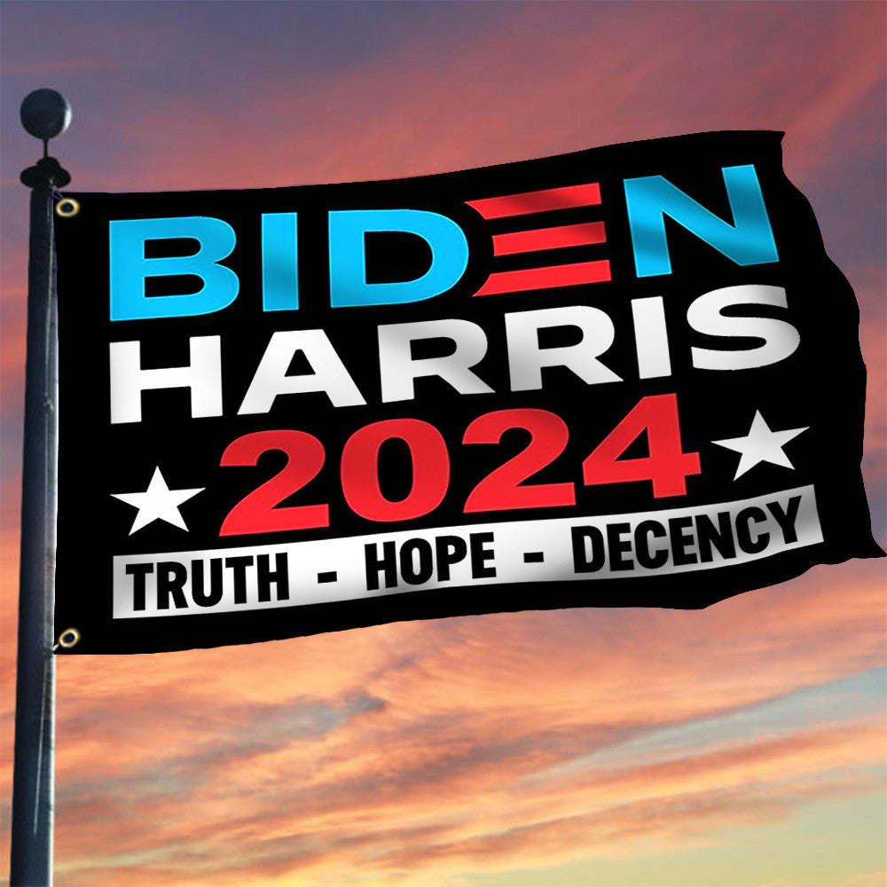 Biden Harris 2024 Truth Hope Decency Flag Vote For Biden Harris Merch 2024 Election