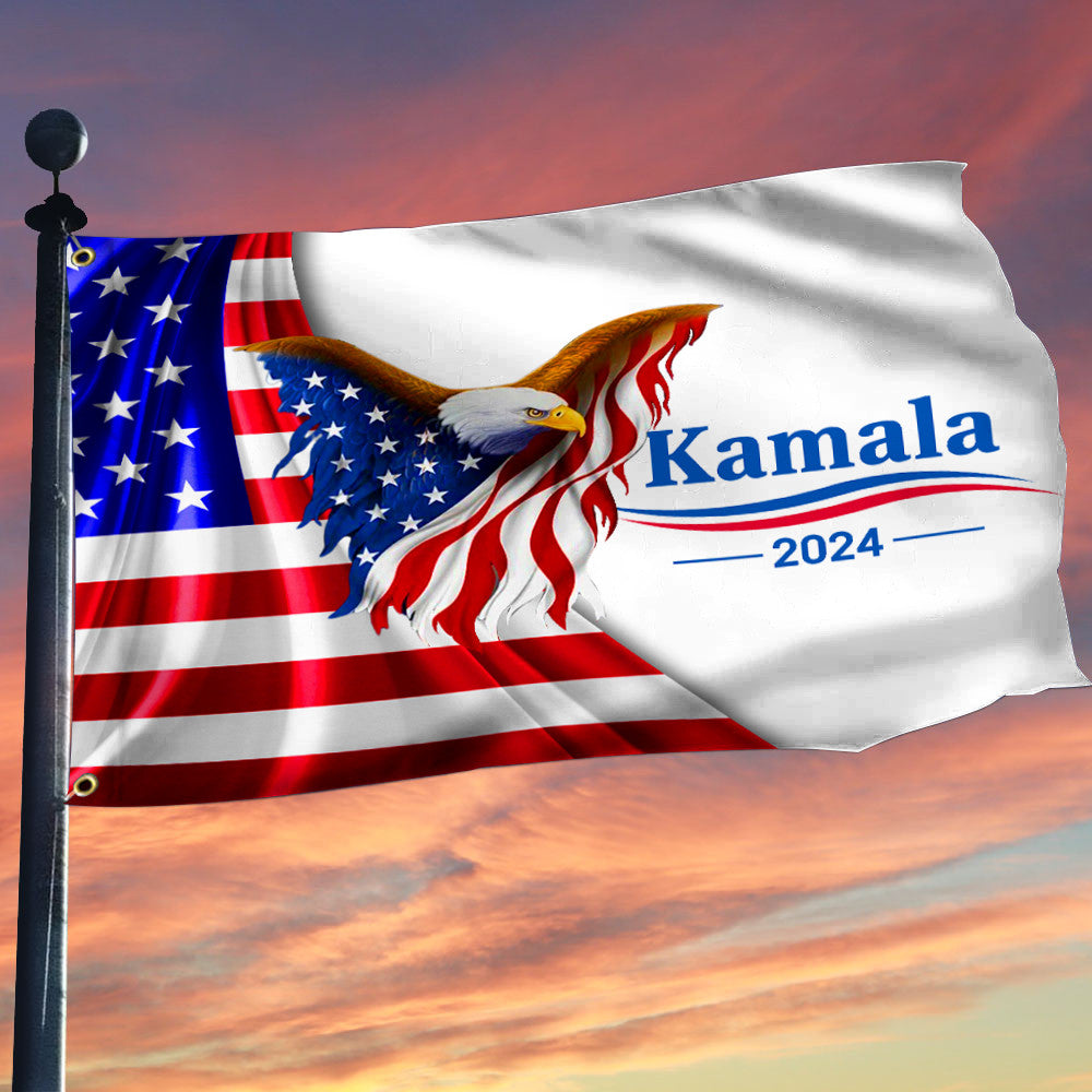 US Eagle Kamala 2024 Flag Kamala Harris For President Patriotic Flag Democrat Merchandise