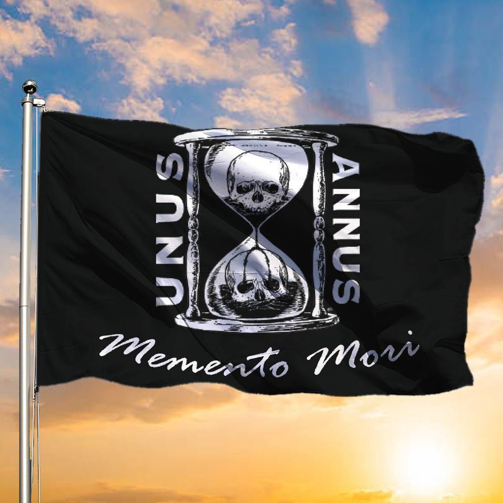 Unus Annus Flag Memento Mori Halloween Flag Outdoor Ornament For Halloween Party