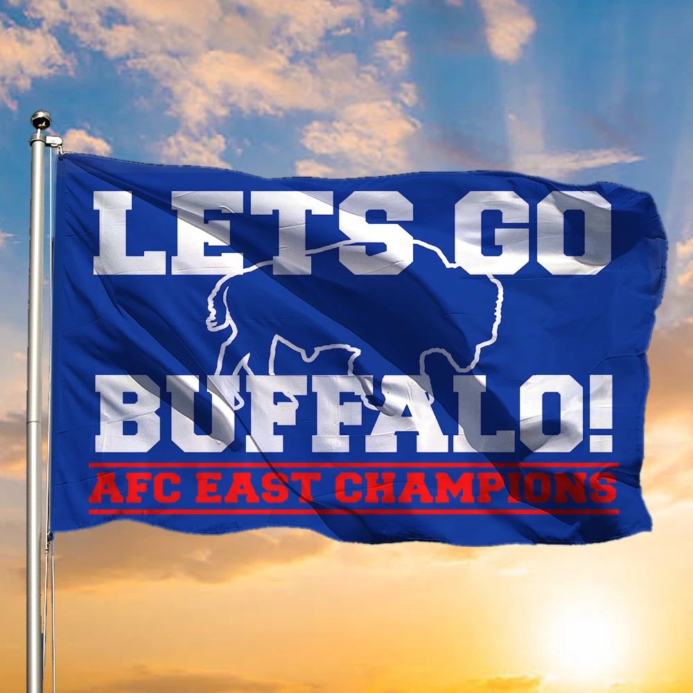 Buffalo Bills Flag Let's Go Buffalo Afc East Champion 2024 Buffalo Bills Outdoor Flag