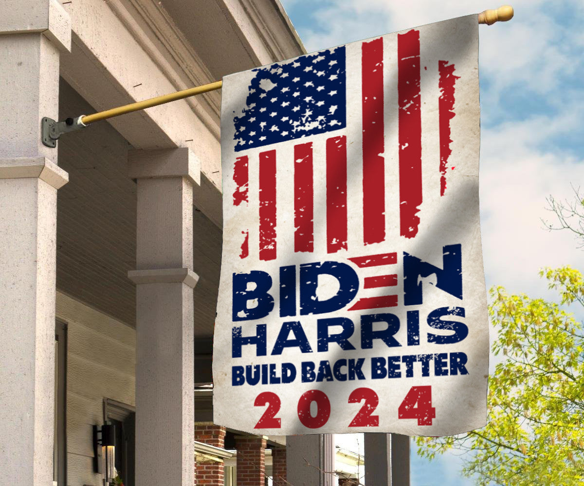 Biden Harris Build Back Better 2024 Flag Support Biden Harris 2024 Campaign Merch