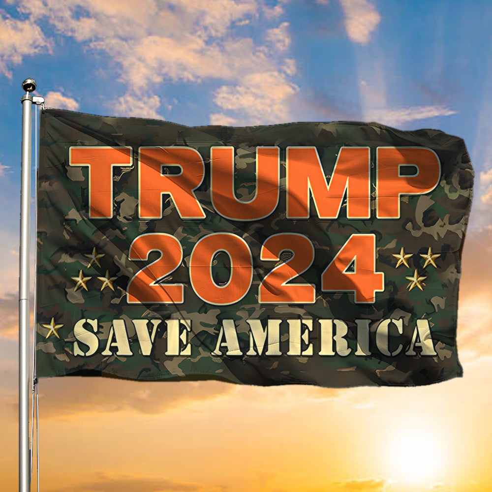 Trump 2024 Save America Flag Support For Trump President MAGA 2024 Flag Patriotic Merchandise