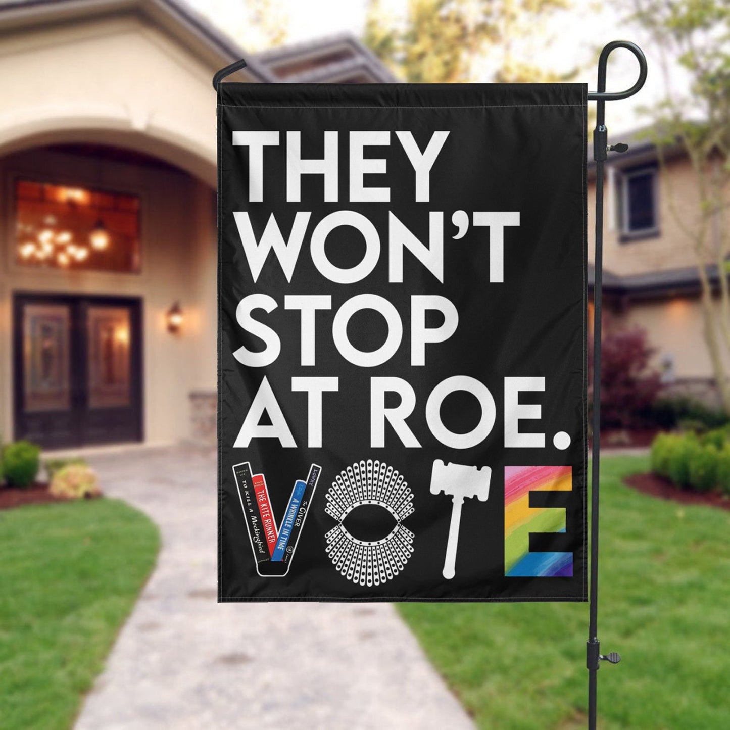 They Won't Stop At Roe Vote Flag RBG Collar Support Women's Rights Feminist Decorations