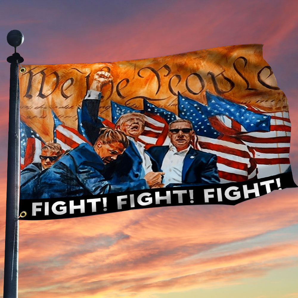 Vote Trump Flag Fight Fight Fight Rally Shooting Flag Donald Trump Shooter Assassination Rally Banner