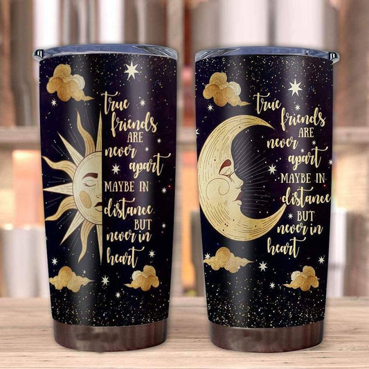 Matching Best Friend Tumblers True Friends Are Never Apart Maybe In Distance Sun And Moon