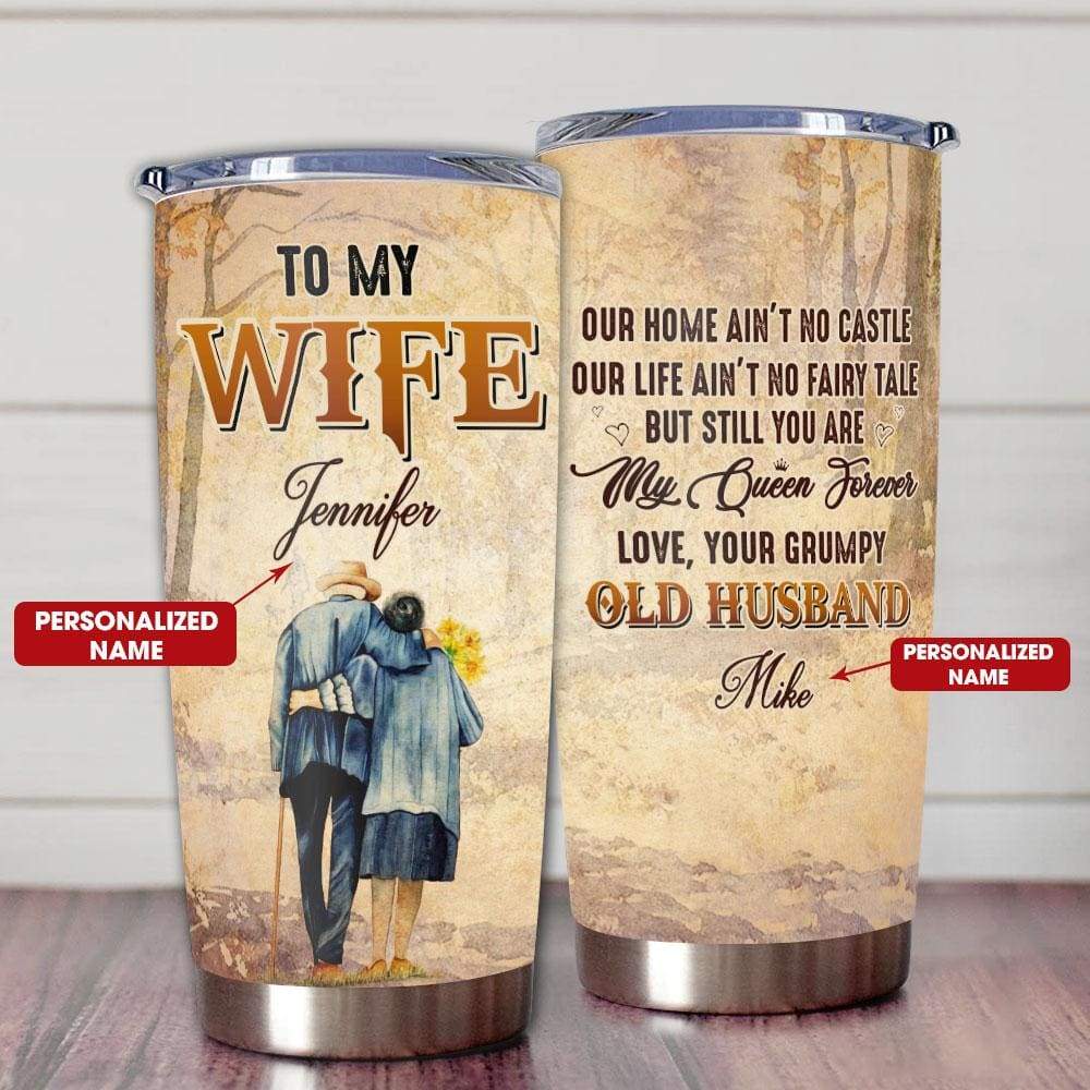 Personalized Wife Tumbler Gift For Couple Our Home Aint No Castle