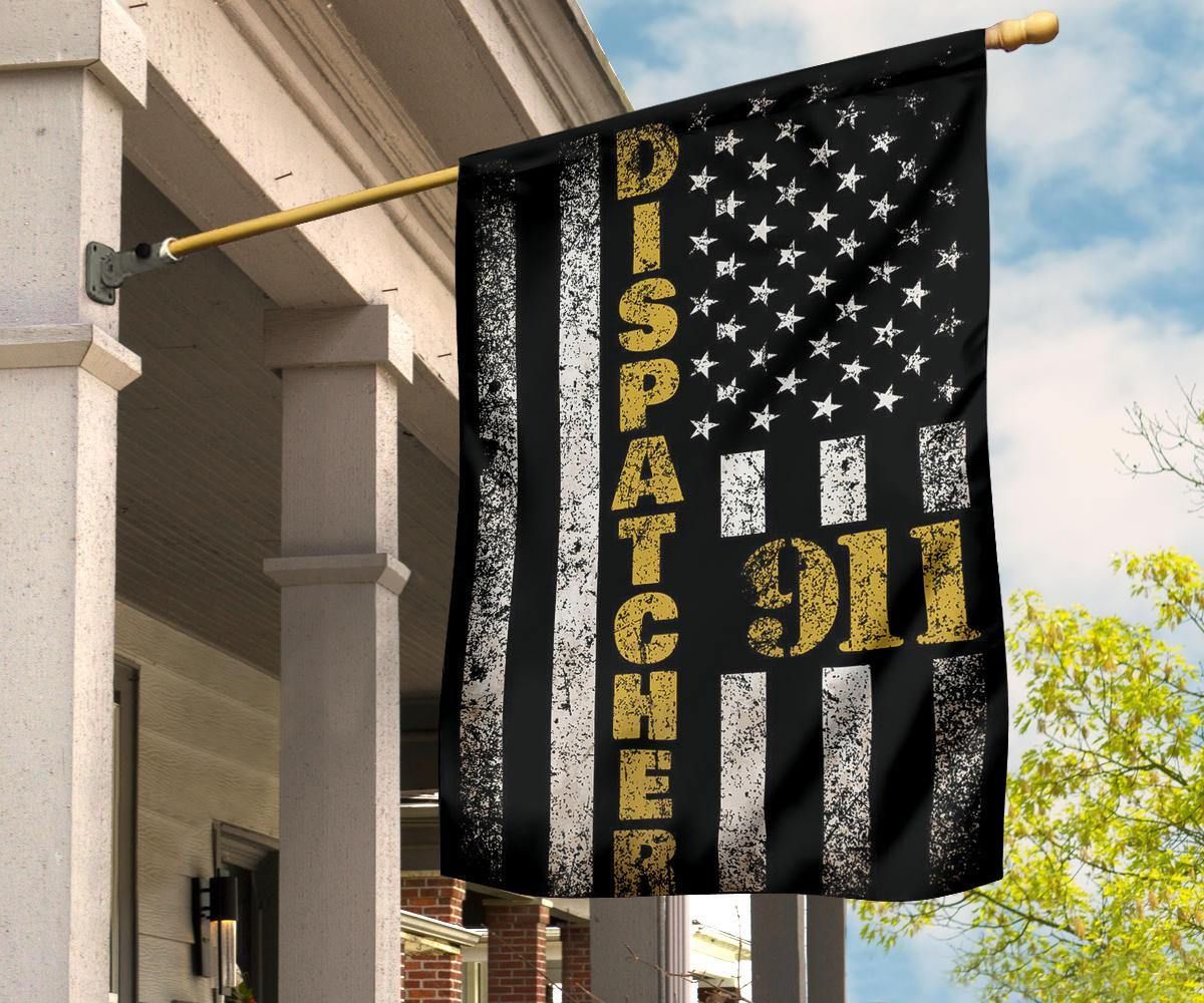 911 Dispatcher Yellow Line Flag Thin Gold Line Dispatcher Flag 911 Dispatcher Gift