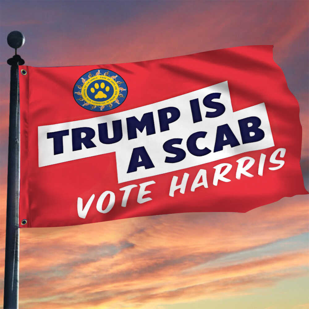 Trump Is A Scab Vote Harris Flag Kamala Harris 2024 Flag Gifts For Trump Haters