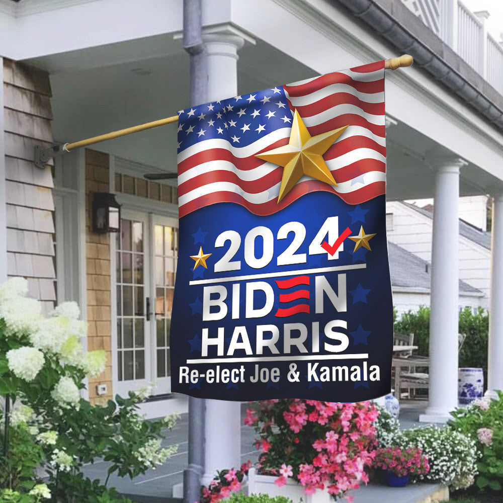 Biden Harris 2024 Flag Re-Elect Joe And Kamala For U.S President Campaign Voting Flag