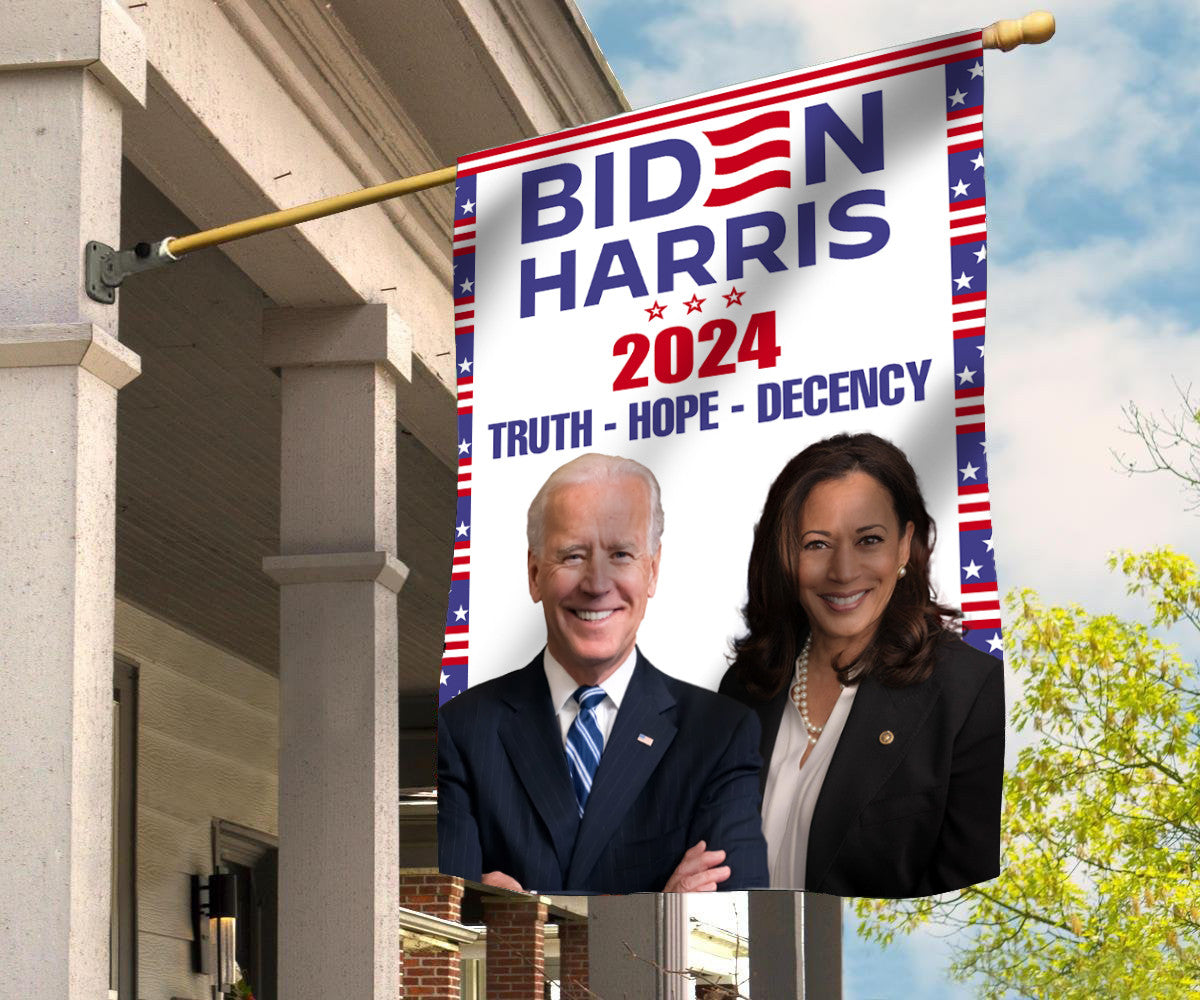 Biden Harris 2024 Truth Hope Decency Flag Joe Biden Kamala Harris Election Campaign Merch