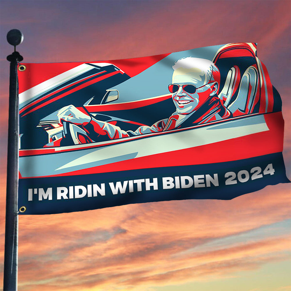 Biden 2024 Flag I'm Ridin With Biden 2024 Funny Political Flag President Campaign