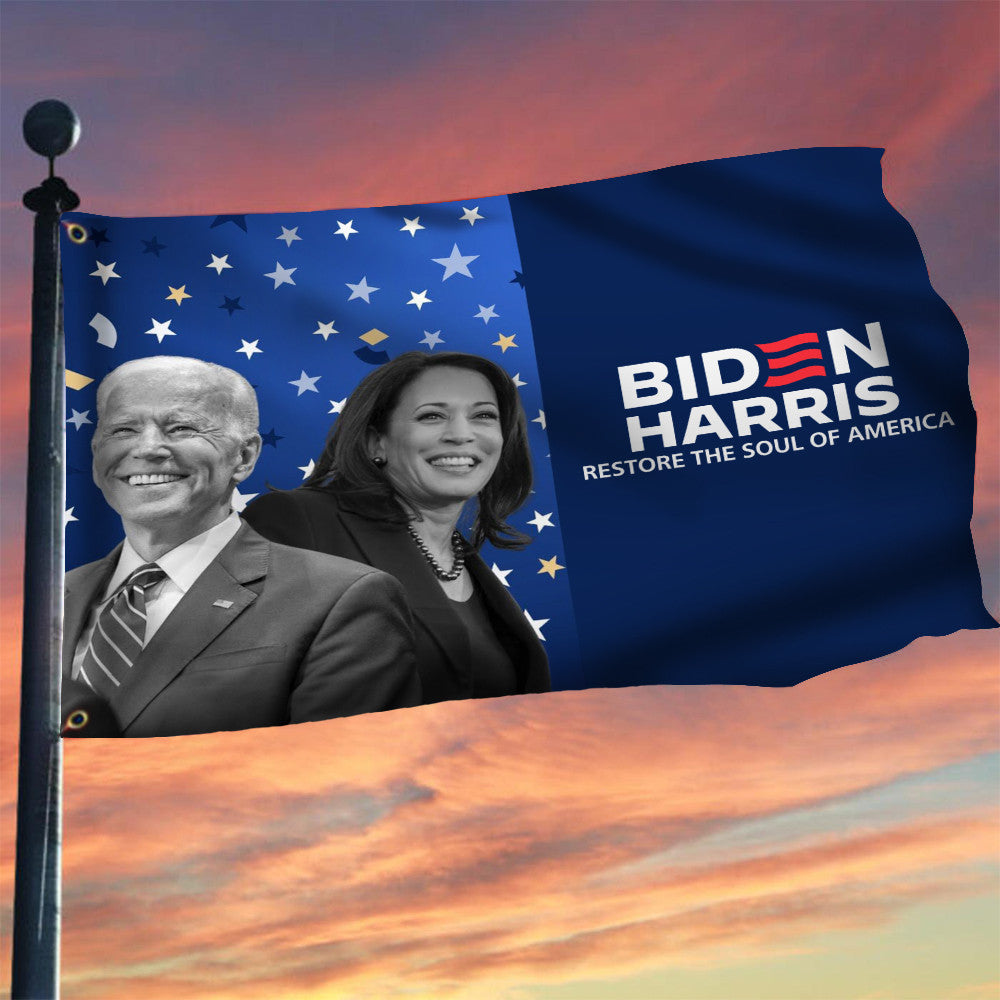 Biden Harris Restore The Soul Of America Flag 2024 Presidential Election Biden 2024 Merch