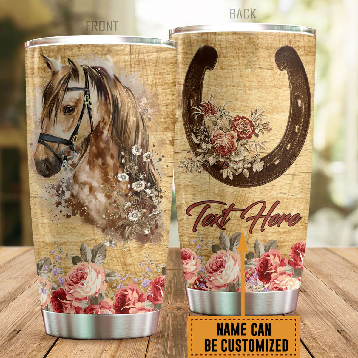 Personalized 20 oz Vintage Horse Tumbler