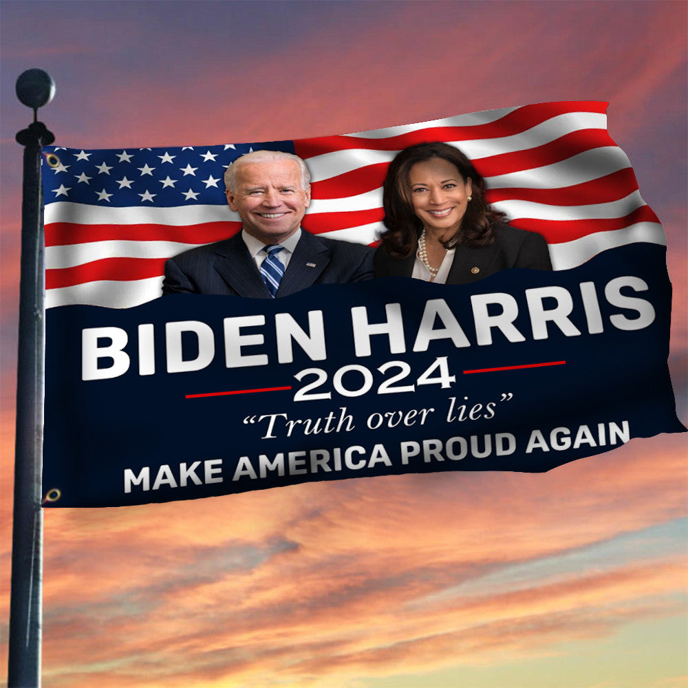 Biden Harris 2024 Flag Truth Over Lies Make America Proud Again Biden Harris Merchandise