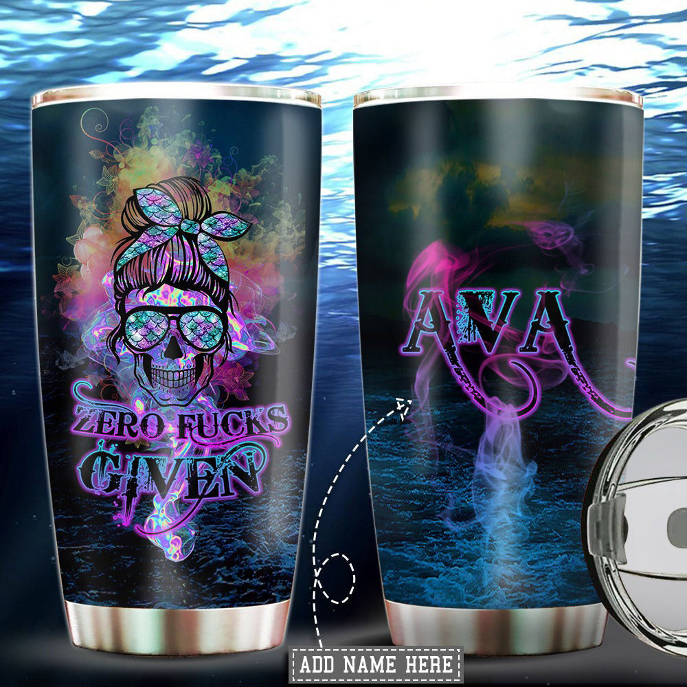 Personalized Skull Tumbler Mermaid Skull Girl