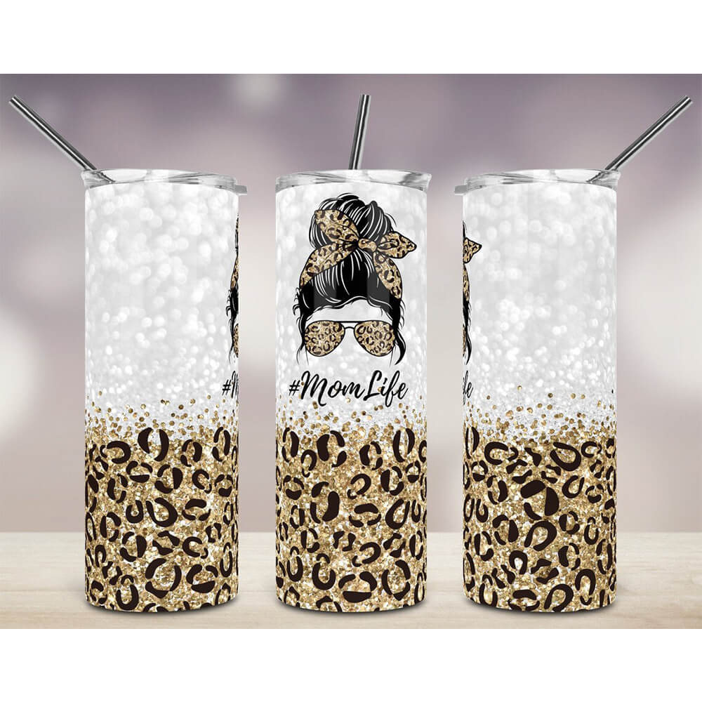 Mom Skinny Tumbler Mom Life Glitter Skinny Tumbler