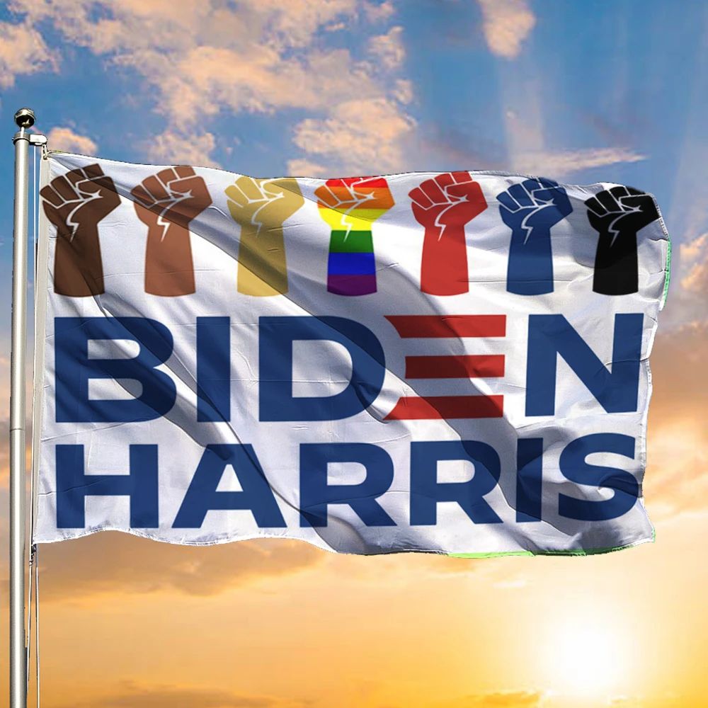 Biden Harris Flag LGBT Voting Biden Campaign 2024 Support BLM Justice Sign Harris Liberal